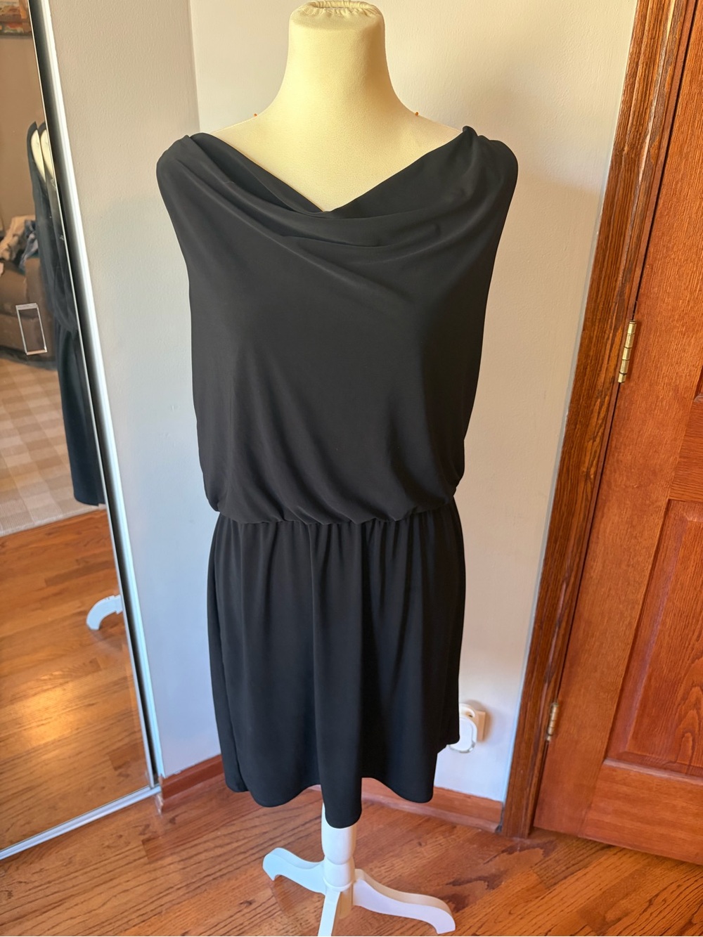 White House Black Market Black cowl neck tank dress size L